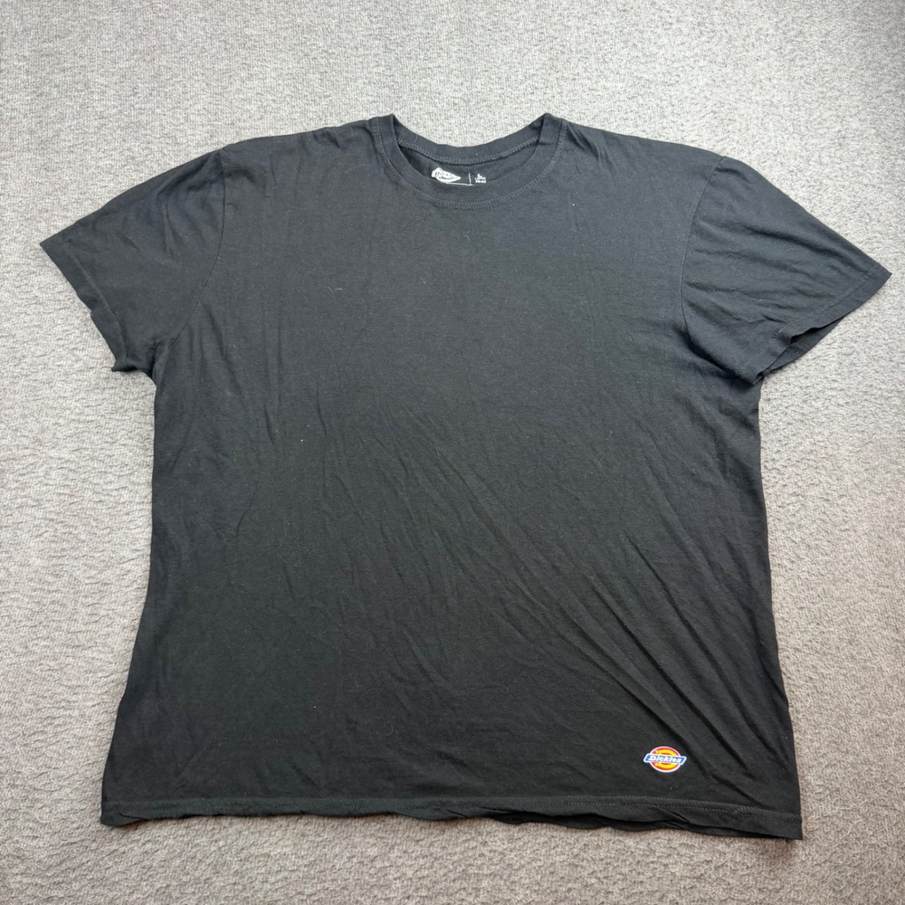 Dickies T-Shirt Men's Large Black Short Sleeve Crew Neck Cotton Workwear Tee